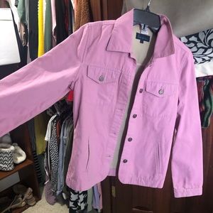 Pink denim jacket